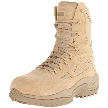 Reebok Work Mens Rapid Response Rb 8 Inch Side Zip Composite Toe Work Safety Shoes Casual - Beige