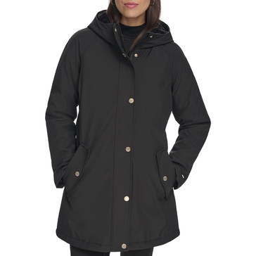 Tommy Hilfiger Women's Hooded Aline Soft Softshell Rain Coat