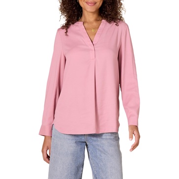 Amazon Essentials Women's Georgette Long Sleeve Relaxed-Fit Popover Blouse