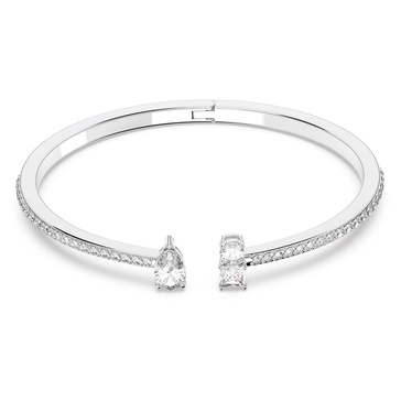 SWAROVSKI Attract Cuff Bracelet Jewelry Collection, Rhodium Tone Finish, Clear Crystals