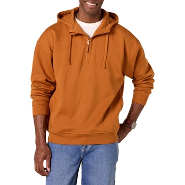 Amazon Essentials Men's Quarter-Zip Oversized-Fit Hoodie Sweatshirt