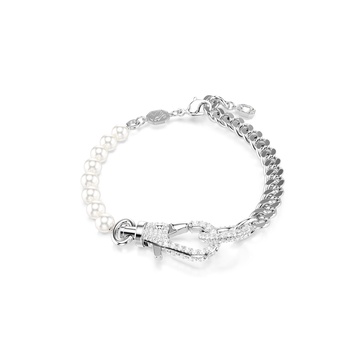 SWAROVSKI Dextera Bracelet, Pavé, Crystal Pearl, Clear, Rhodium Finished