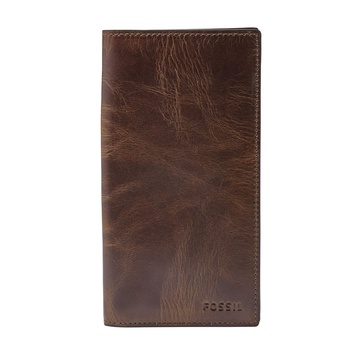 Fossil Men's Derrick Leather Executive Checkbook Wallet for Men