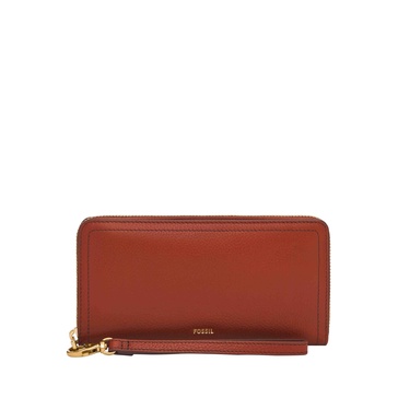 Fossil Logan Zip Clutch, Cayenne