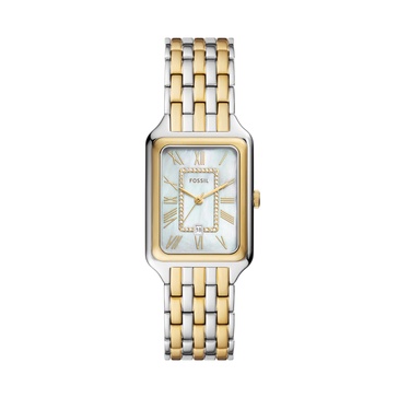 Fossil Raquel Women's Watch with Rectangular Case and Stainless Steel Bracelet or Leather Band