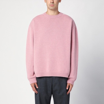 Studio Nicholson Hemyl Pink Wool Crew Neck Sweater