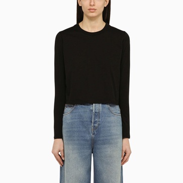 Loulou Studio Black Cotton Crew Neck Jumper