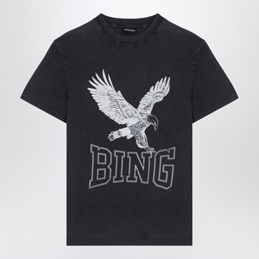 Anine Bing Black Washed Out T Shirt With Logo