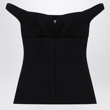 Philosophy Black Nylon Top With Sweetheart Neckline