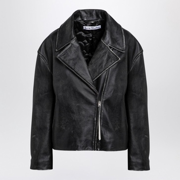 Acne Studios Black Leather Biker Jacket Women