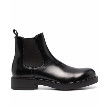 Saffiano Leather Chelsea Boots