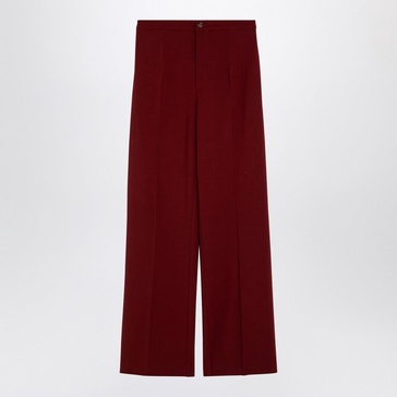 Loulou Studio Burgundy Wool Palazzo Trousers