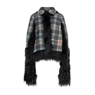 Maison Margiela Faux Fur Trimmed Cape Jacket