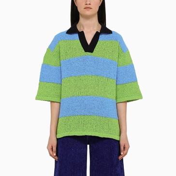 Sunnei Striped Knitted Polo Shirt