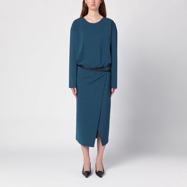 Philosophy Blue Wool Blend Midi Dress