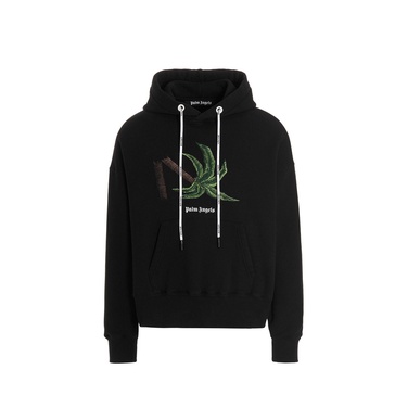 Palm Angels Broken Palm Embroidered Drawstring Hoodie