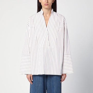 Margaux Lönnberg Holly White And Brown Striped Shirt