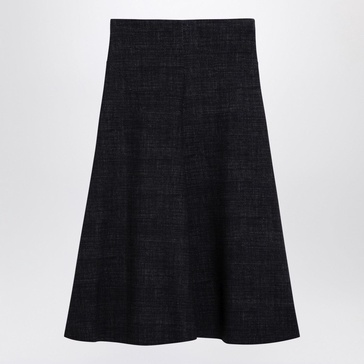 Philosophy Black Nylon Blend Midi Skirt