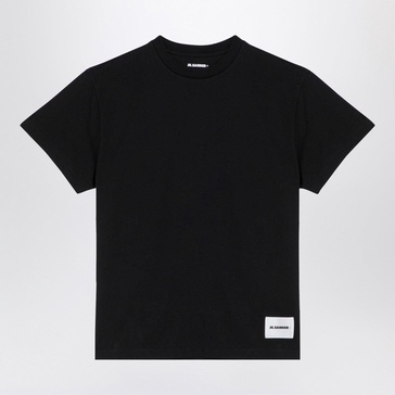 Jil Sander Black Cotton T-Shirt With Logo Patch Men