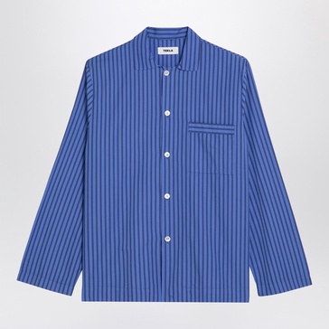 Tekla Blue Striped Pyjama Shirt