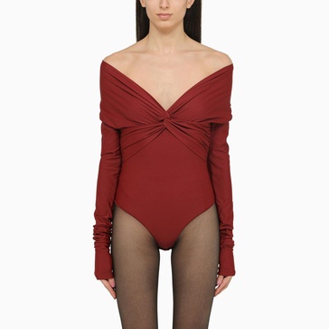 The Andamane Kendall Long Sleeved Bodysuit Red