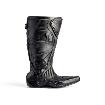 Biker embossed leather knee-high boots