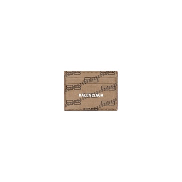 Signature Card Holder Bb Monogram Coated Canvas  in Beige