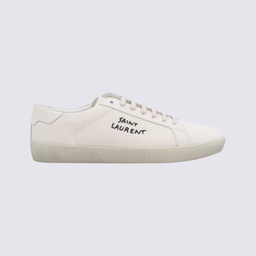 Saint Laurent Off White Leather Court Classic Sneakers