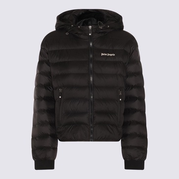 PALM ANGELS Women's Black Quilted Hooded Jacket for SS24