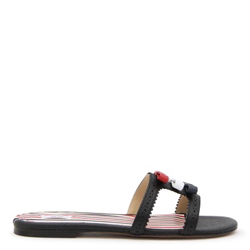 Thom Browne Black Leather Bow Brogue Sandals