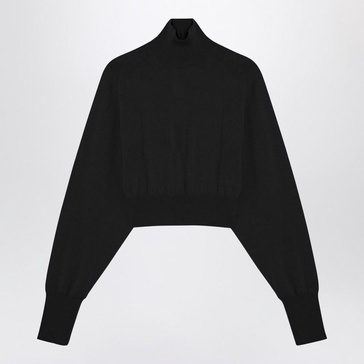 Sportmax Black Cropped Turtleneck Sweater