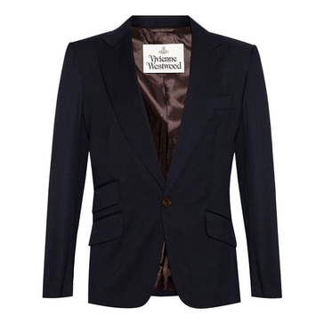 peak-lapel single-breasted blazer