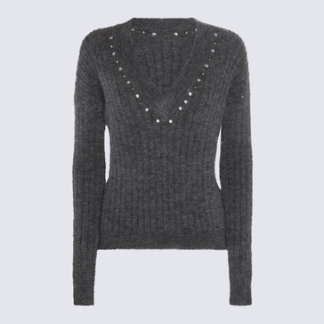 Alessandra Rich Grey Wool Blend Jumper