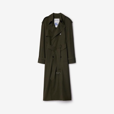 Long Stretch Wool Trench Coat