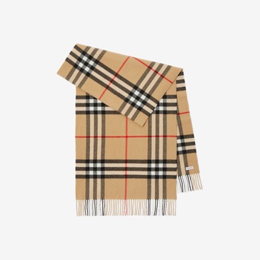 Wide Check Cashmere Scarf