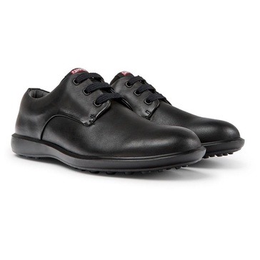 Black leather blucher shoes