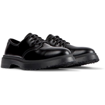 Black leather shoes for men