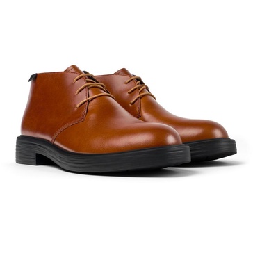 Brown leather ankle boots for men