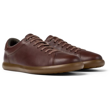 Brown leather sneakers for men