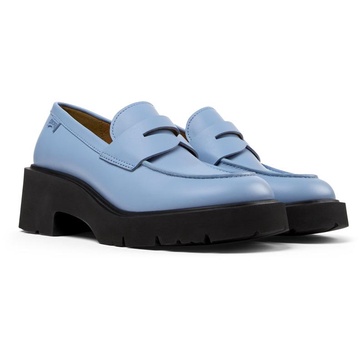 Blue Leather Loafer for Women