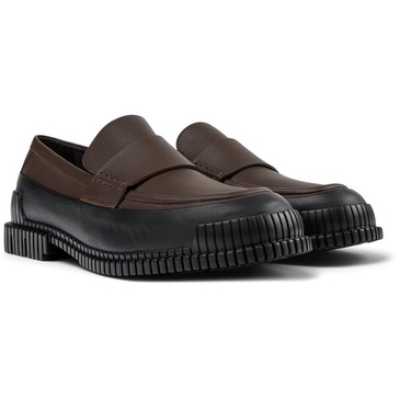 Brown-black Leather Moccasin for Men