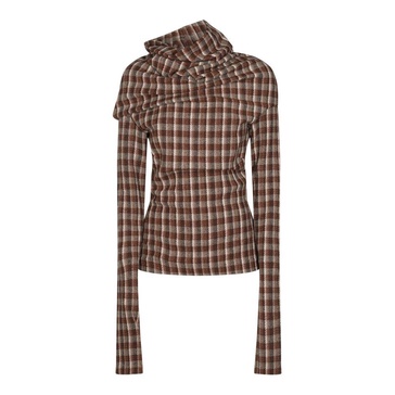 Acne Studios High Neckline Checked Blouse