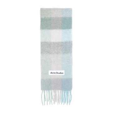 Acne Studios Logo Patch Checked Scarf