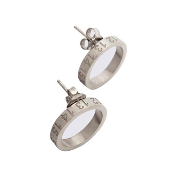 Maison Margiela Circle Logo-Engraved Earrings