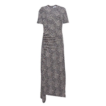 Paco Rabanne Ruched Printed Long Dress