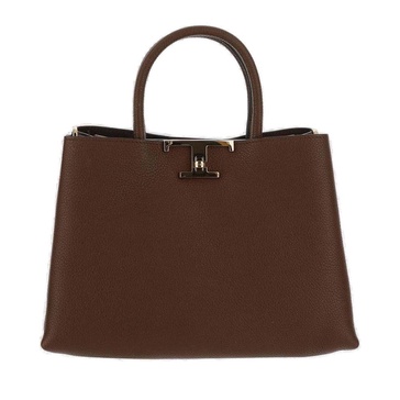 Tod's T Timeless Logo Plaque Shopping Bag