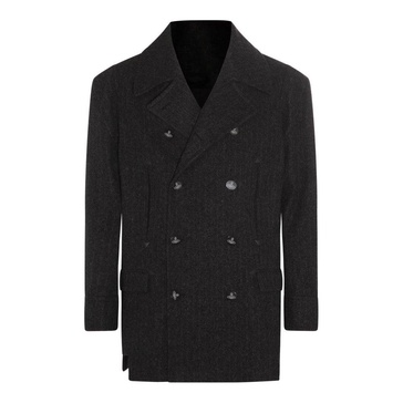 Vivienne Westwood Black Virgin Wool And Cashmere Blend Coat