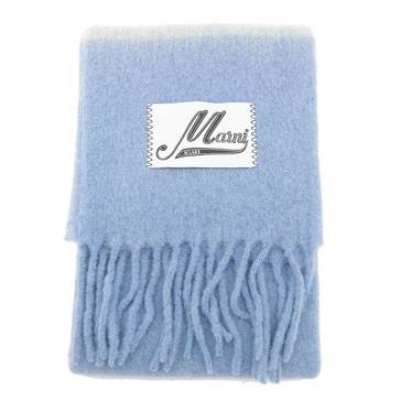 Marni Logo Patch Fringed Scarf