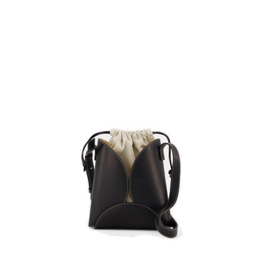 Jil Sander Curved Contrast Stitched Crossbody Bag