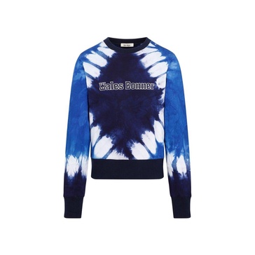 Wales Bonner Tie-Dyed Logo-Embroidered Crewneck Sweatshirt